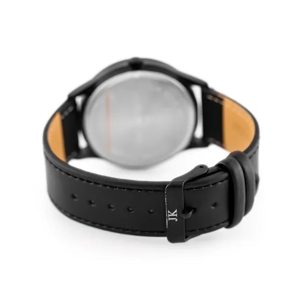 Jordan Kerr L101 férfi kvarc karóra Miyota, 45 mm, fekete-szürke, bőrszíj