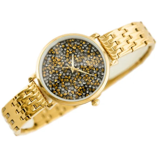 Jordan Kerr női karóra, arany fémszíj, grafit-arany számlap, 36 mm, Miyota