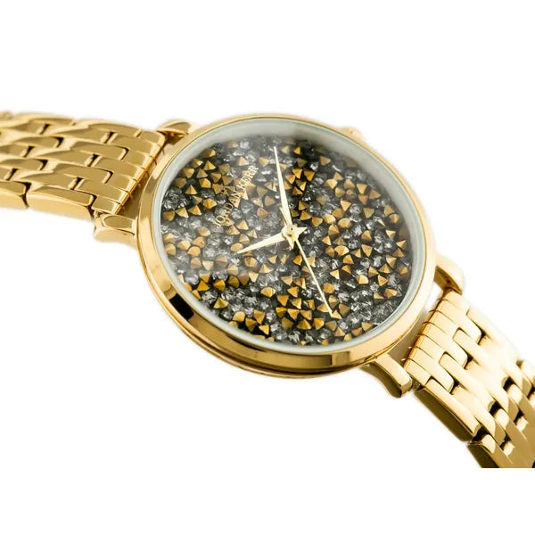 Jordan Kerr női karóra, arany fémszíj, grafit-arany számlap, 36 mm, Miyota