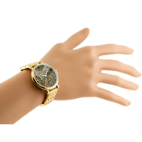 Jordan Kerr női karóra, arany fémszíj, grafit-arany számlap, 36 mm, Miyota