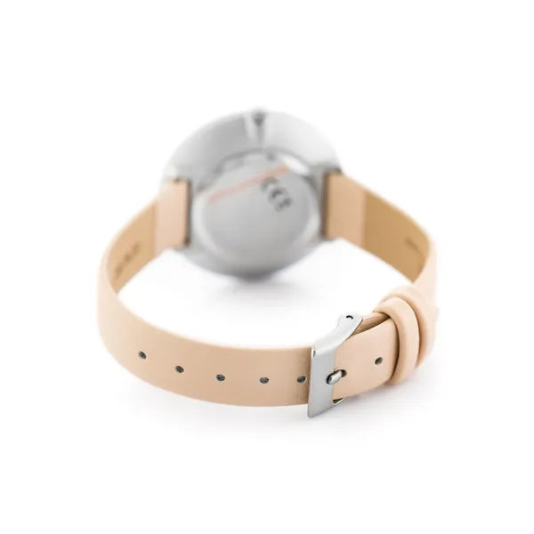 Jordan Kerr női kvarc karóra, 36 mm, rózsaszín bőr szíj, ezüst, WR30, Miyota