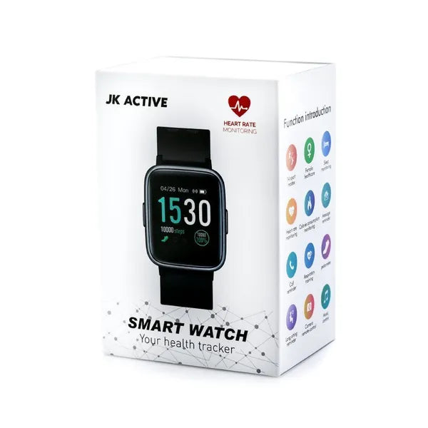 Jordan Kerr Active uniszex okosóra fekete, 1,3'' IPS, 5 ATM, fém szíj