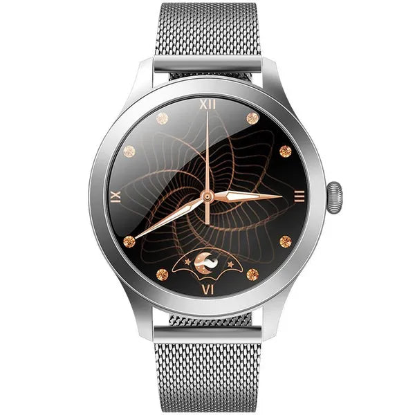 Női okosóra G. Rossi SW014-1, ezüst, 1.09'' TFT HD, IP68, BT 5.0, acél szíj