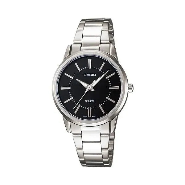 Casio LTP-1303D-1AVDF női karóra, 30 mm, acél szíj, fekete számlap, WR50