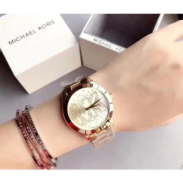 Michael Kors női karóra Slim Runway MK3590, arany, acél, 5 ATM, kvarc