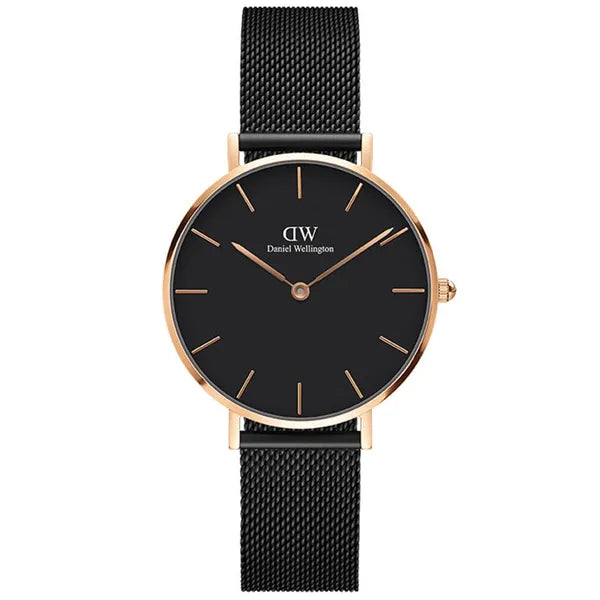 Daniel Wellington Petite Ashfield női karóra 32mm fekete/rozéarany DW00100201