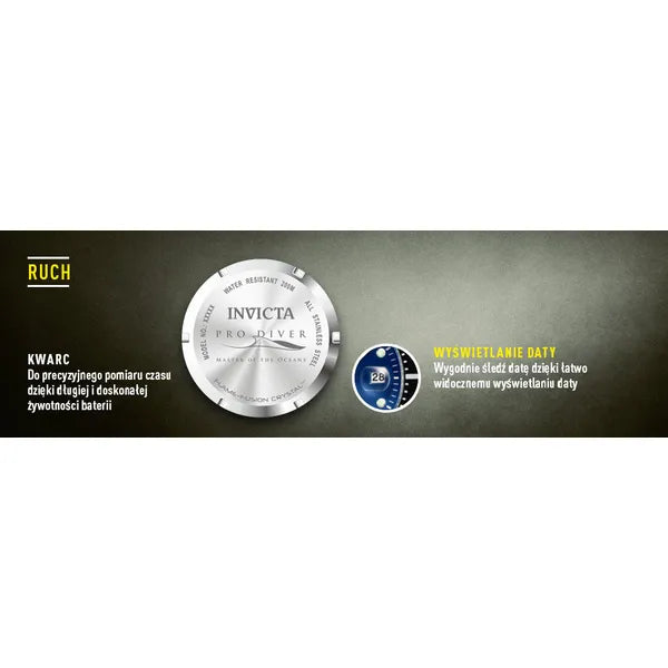 Invicta Pro Diver férfi karóra, 200 m, 43 mm, kék számlap, acél szíj 22054