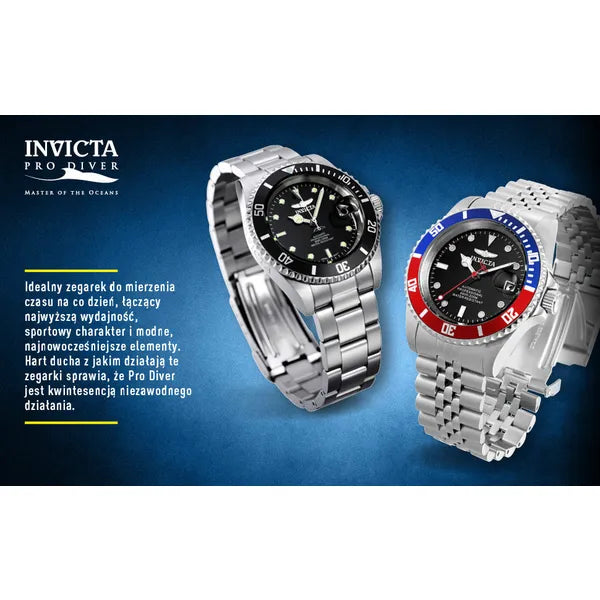 Invicta Pro Diver férfi karóra, 200 m, 43 mm, kék számlap, acél szíj 22054