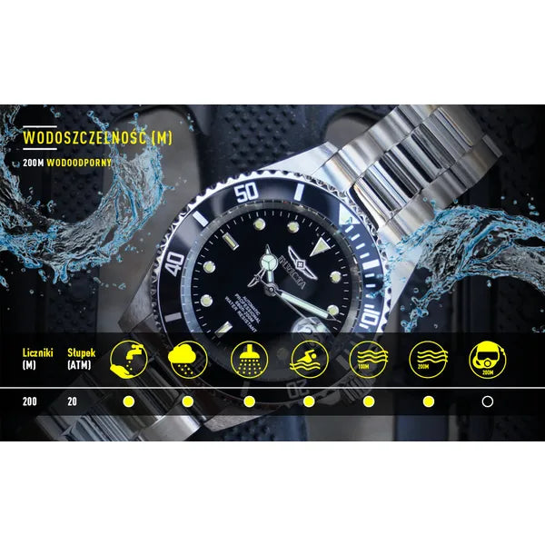 Invicta Pro Diver férfi karóra, 200 m, 43 mm, kék számlap, acél szíj 22054
