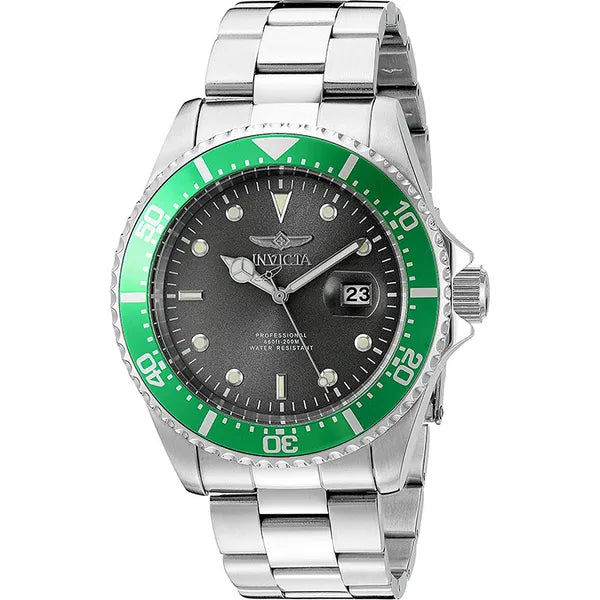Invicta Pro Diver férfi karóra, 43 mm, WR200, acél szíj, szürke számlap
