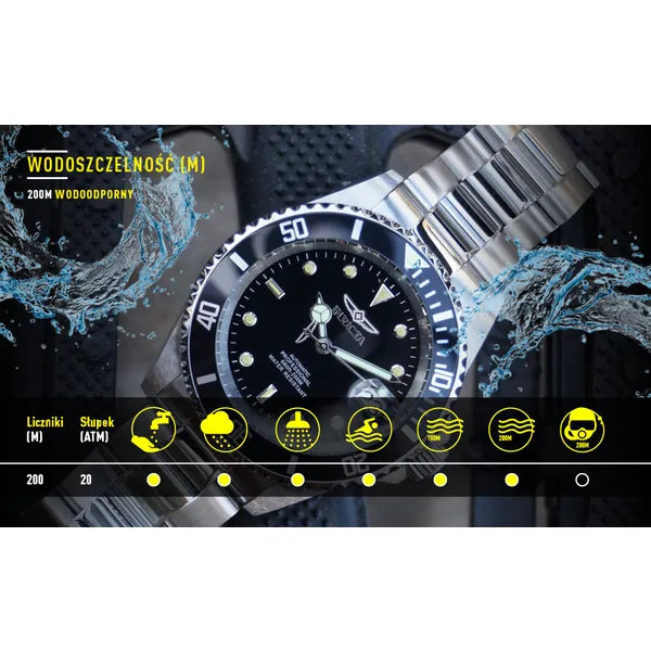 Invicta Pro Diver 9204 uniszex karóra, 37,5 mm, WR200, kvarc, kék, nemesacél