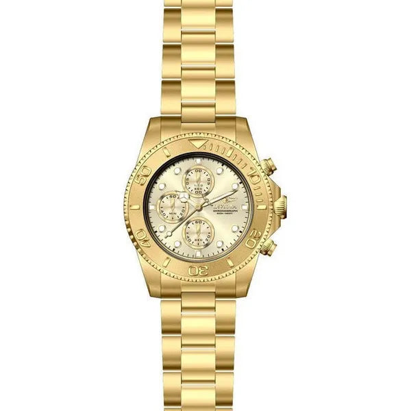 Invicta Pro Diver 1774 férfi kvarc kronográf karóra, 43,5 mm, WR200, arany acél