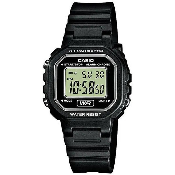 Casio LA-20WH-1AEF gyerek digitális karóra, fekete, WR30, díszdobozzal