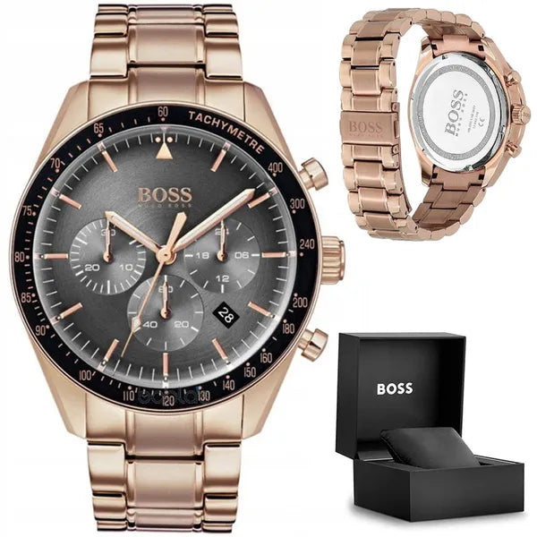 Hugo Boss Trophy 1513632 férfi karóra, rozéarany, 44 mm, kronográf