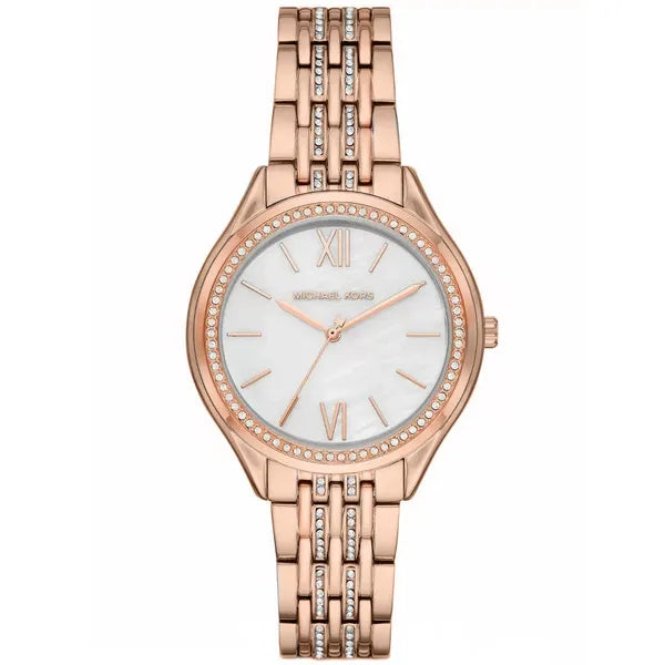 Michael Kors Mindy MK7076 női karóra, rozéarany acél, cirkónia, 36 mm