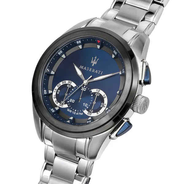 Maserati Competizione férfi kronográf óra, 43 mm, kék számlap, 10 ATM