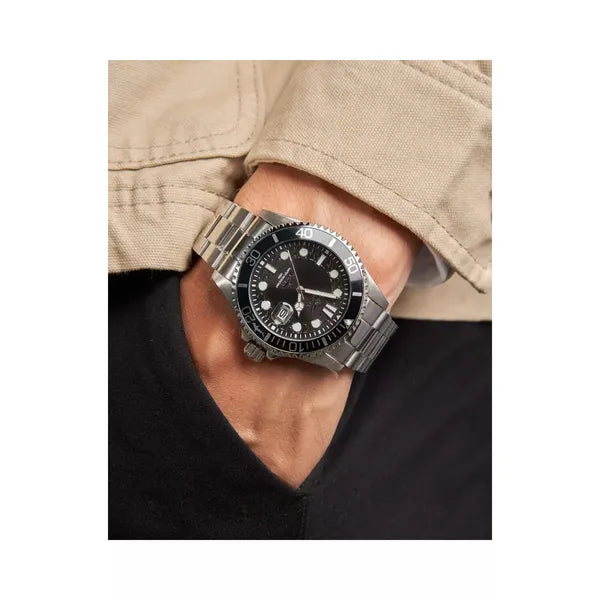 Invicta Pro Diver férfi karóra, 43 mm, fekete számlap, acél szíj, 100 m