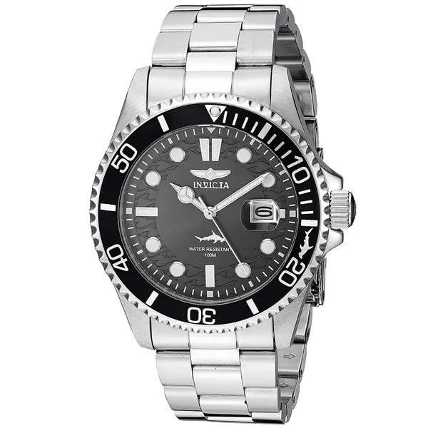 Invicta Pro Diver férfi karóra, 43 mm, fekete számlap, acél szíj, 100 m