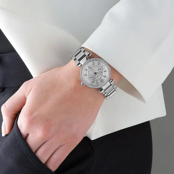 Michael Kors MK5615 Mini Parker női karóra, ezüst, 33 mm, kronográf, 10 ATM