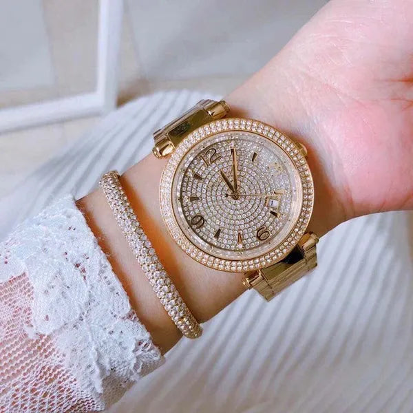 Michael Kors Parker MK6510 női karóra, arany acél, 38 mm, WR100, cirkóniás