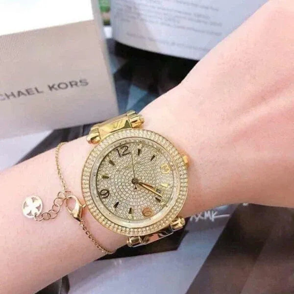 Michael Kors Parker MK6510 női karóra, arany acél, 38 mm, WR100, cirkóniás