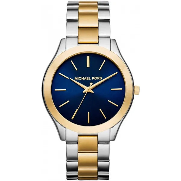 Michael Kors MK3479 női karóra, kék számlap, ezüst-arany acél, WR50, 41 mm