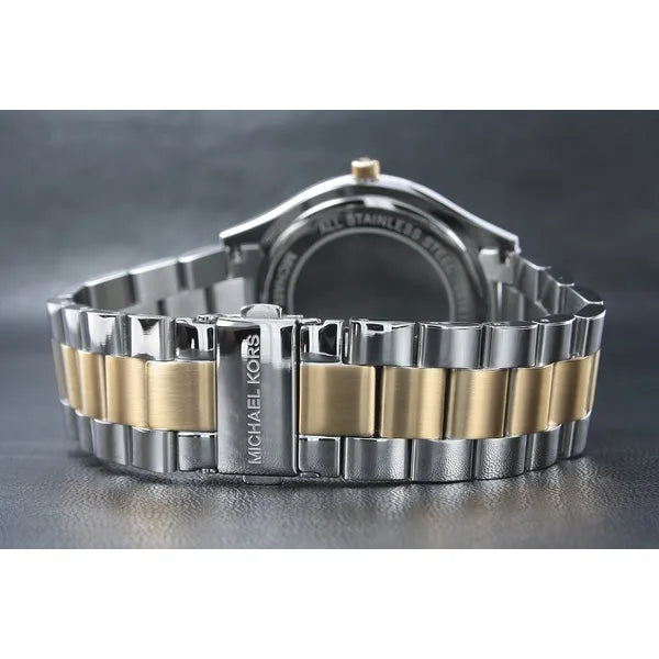 Michael Kors MK3479 női karóra, kék számlap, ezüst-arany acél, WR50, 41 mm