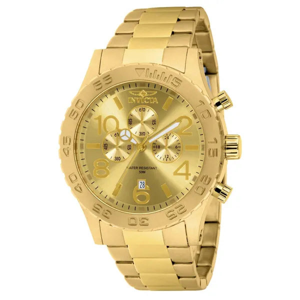 Invicta Specialty 1270 férfi kronográf karóra, arany, rozsdamentes acél, WR50