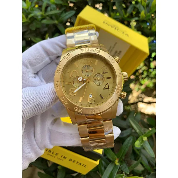 Invicta Specialty 1270 férfi kronográf karóra, arany, rozsdamentes acél, WR50
