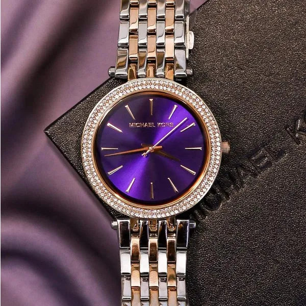Michael Kors MK3353 Mini Darci női acél karóra, lila számlap, WR50
