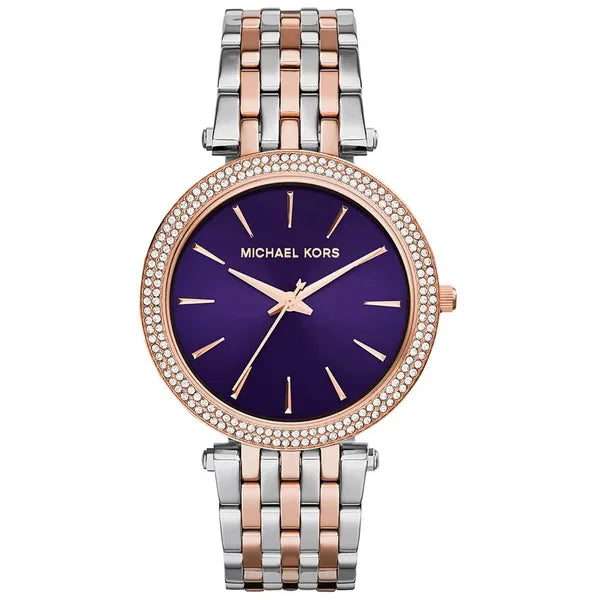 Michael Kors MK3353 Mini Darci női acél karóra, lila számlap, WR50