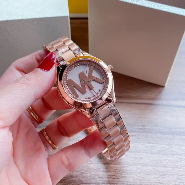Michael Kors MK3549 Mini Slim Runway női karóra, rózsaarany, 33 mm, WR50, doboz