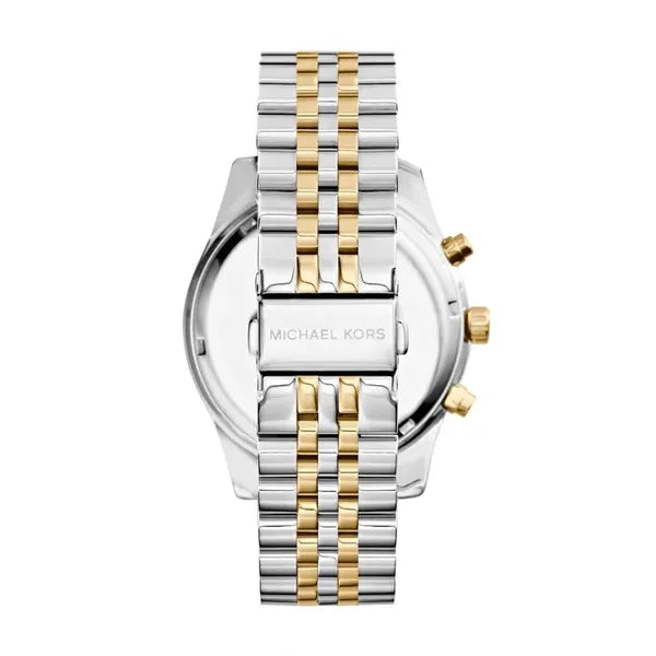 Michael Kors Lexington MK8344 férfi kronográf karóra 45 mm WR100 ezüst‑arany