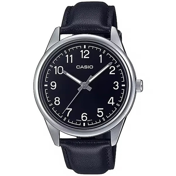 Casio férfi karóra MTP-V005L-1B4, fekete bőrszíj, 40 mm, WR30