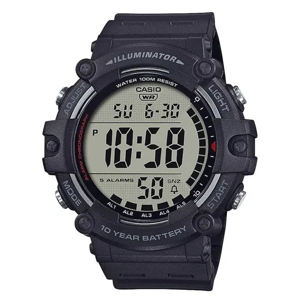 Casio AE-1500WH-1A férfi sportóra, LED Illuminator, WR100, fekete
