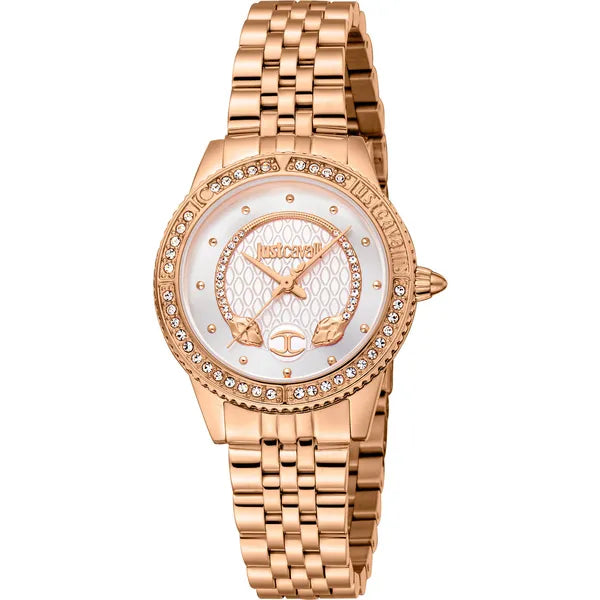 Just Cavalli női karóra, rózsaarany, ezüst számlap, WR50, JC1L275M0065