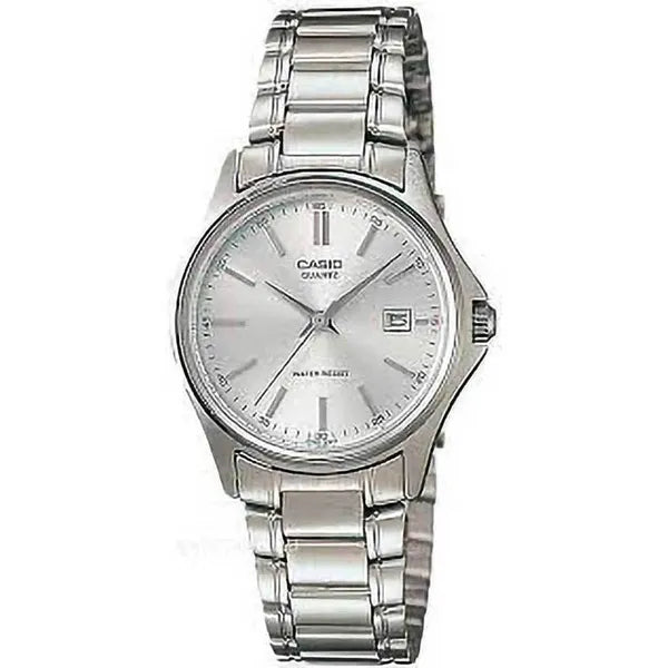 Casio LTP-1183A-7A női karóra, 28 mm, ezüst, nemesacél, kvarc, dátum, WR50