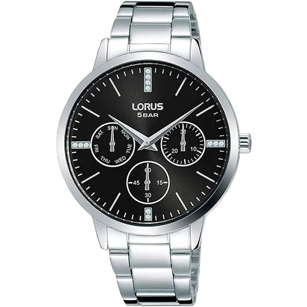 Lorus RP631DX9 női karóra, rozsdamentes acél, fekete számlap, WR50