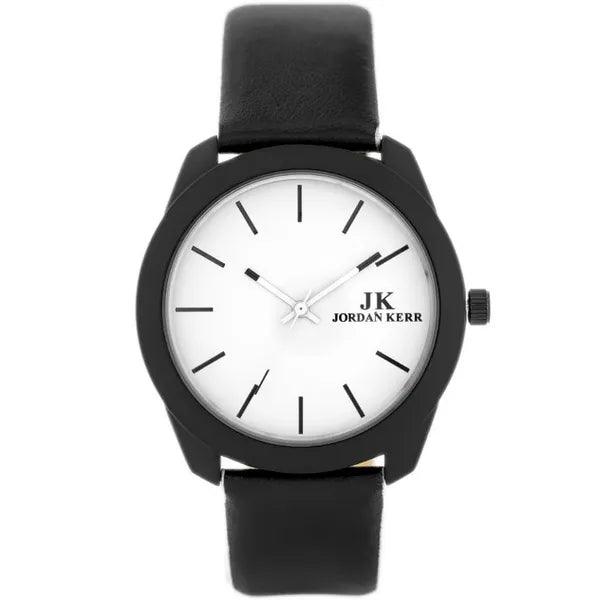 Jordan Kerr férfi kvarcóra, 45×48 mm, textilszíj, fekete/fehér