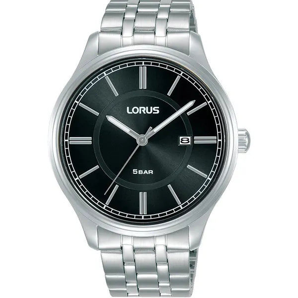 Lorus RH947PX9 férfi karóra, 38 mm, fekete számlap, acél szíj, kvarc