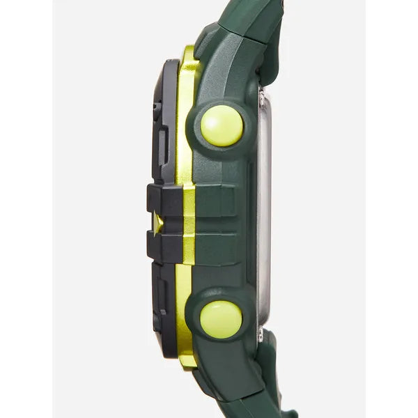 Lorus férfi karóra R2327PX9, zöld szilikon szíj, WR100, stopper, ébresztő