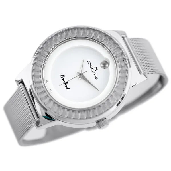 Jordan Kerr női karóra – ezüst, fém szíj, kvarc, WR30, antiallergén, 32 mm