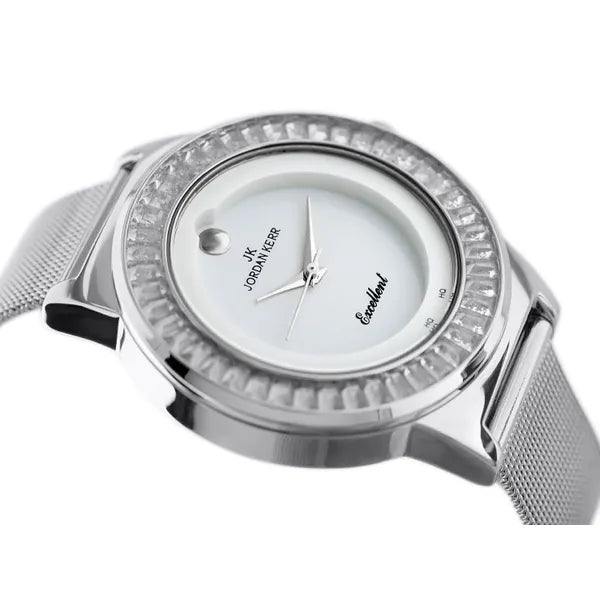 Jordan Kerr női karóra – ezüst, fém szíj, kvarc, WR30, antiallergén, 32 mm