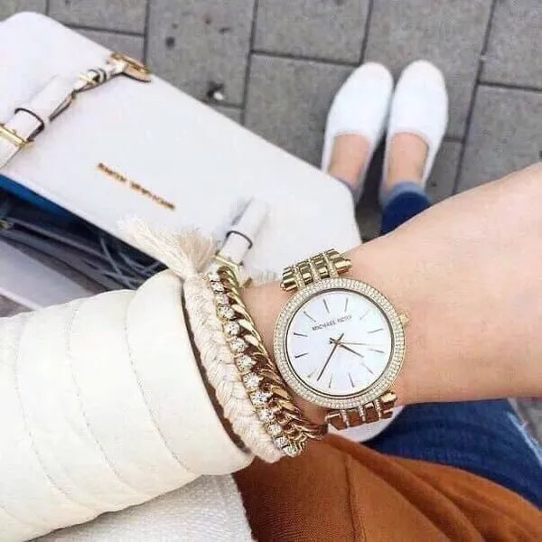 Michael Kors Darci MK3219 női karóra, arany, gyöngyház, díszdobozzal, WR50