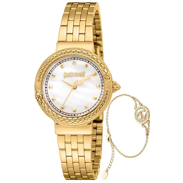 Just Cavalli Brave Snake női karóra – arany, acél, 30 mm, kvarc (JC1L311M0025)
