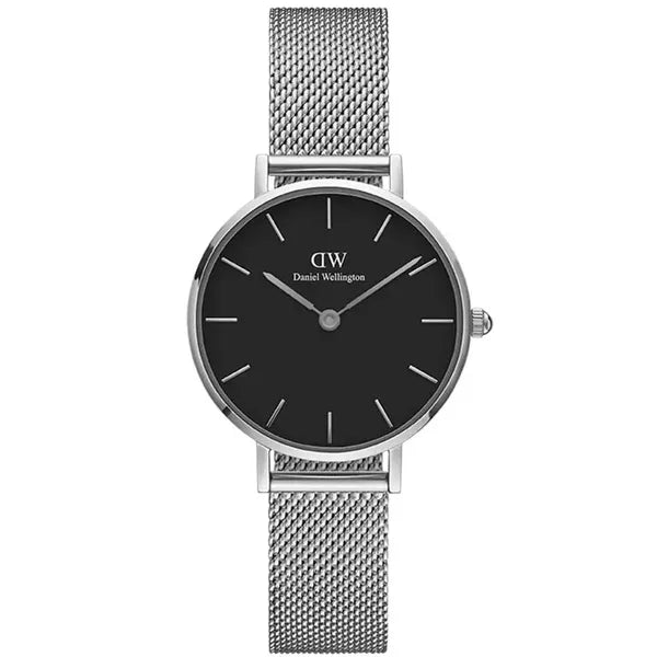 Daniel Wellington Petite Sterling női karóra, 36 mm, fekete számlap, ezüst acél
