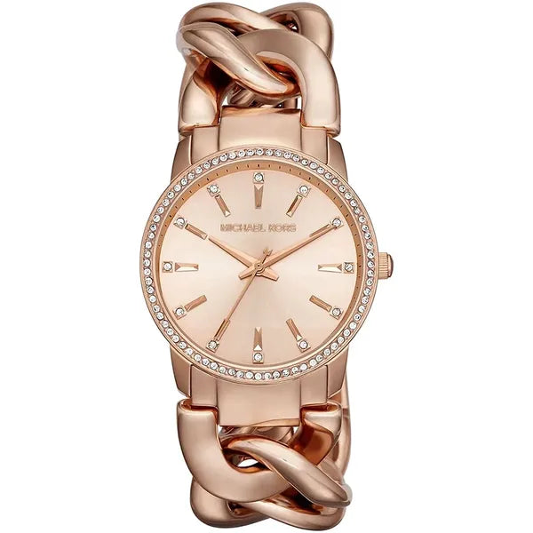 Michael Kors Lady Nine MK3236 női karóra, rózsaarany acél, 35 mm, WR50