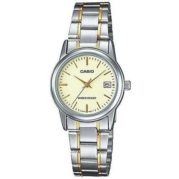 Casio LTP-V002SG-9A női karóra, kvarc, 31 mm, acél, WR30, arany számlap