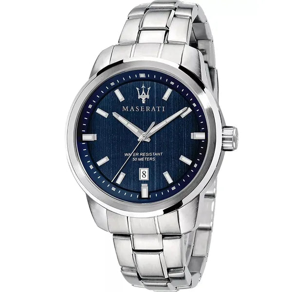 Maserati Successo férfi karóra R8853121004, 44 mm, acél, kék, WR100, kvarc