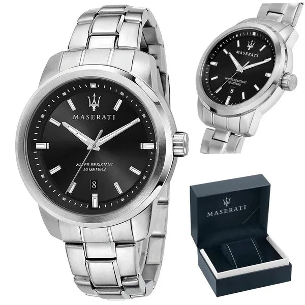 Maserati férfi karóra Successo R8853121006, acél, fekete, 44 mm, 10 ATM